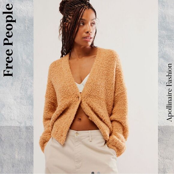 FREE PEOPLE HEATHER CARDI IN BUTTER TUM MEDIUM NWT - Picture 1 of 8